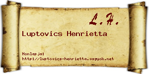Luptovics Henrietta névjegykártya